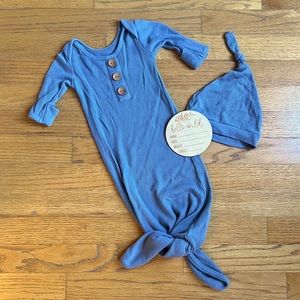 Caden Lane newborn knit gown with hat